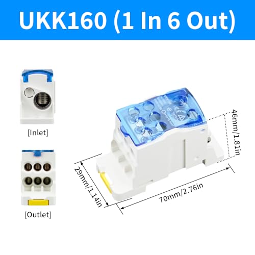 BORDSTRACT 690V 160A DIN Rail Distribution Box,Blue - color: Blue, size: 160A