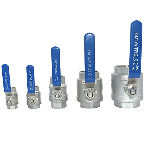 DAN SPEED 1" NPT Female SS 316 Stainless Steel Full Port Ball Valve Vinyl Handle WOG1000 - size: 1 inch 1 piece