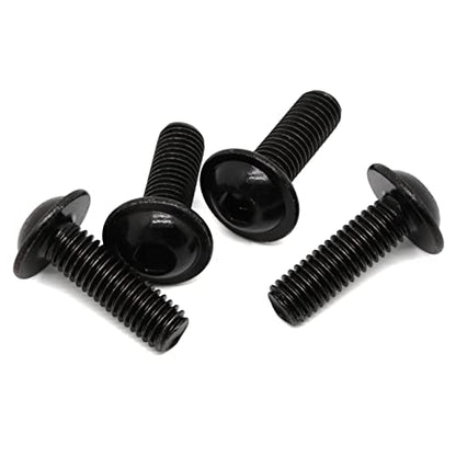 M6 x 20mm Flanged Button Head Socket Cap Screws, Black Oxide, Full Thread, Allen Socket Drive, 304 Stainless Steel, 25 PCS - color: Black, size: M6 x 20mm