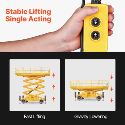 VEVOR 4 Quart Hydraulic Pump DC 12V 1.6KW Single Acting Dump Trailer Pump - size: 4 Quart Single Acting, style: Single Acting