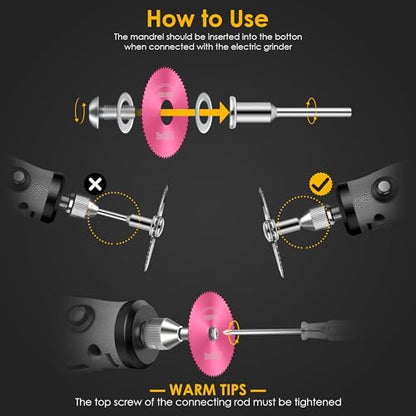 44 Pcs Pink Cutting Wheel Set Compatible with Plastic for Rotary Tool - color: Pink