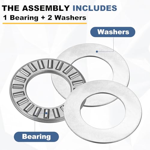 uxcell 4 Sets NTA916 Thrust Needle Roller Bearings with Washers, ID 9/16" - size: NTA916+2TWA, 9/16"x1"x1/8"