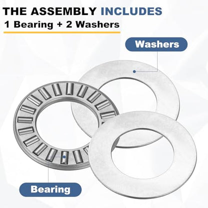 uxcell 4 Sets NTA916 Thrust Needle Roller Bearings with Washers, ID 9/16" - size: NTA916+2TWA, 9/16"x1"x1/8"