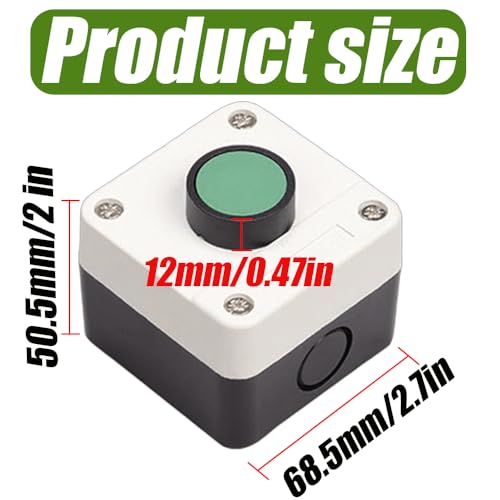 Push Button Switch Box, ABS Weatherproof Momentary Push Button Switch Station Box, One Push Button Control Switch for Gate Opener, 1Pcs