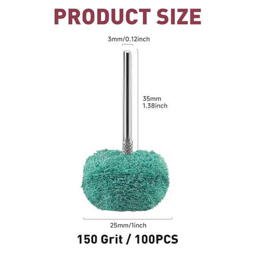 100 PCS Abrasive Buffing Wheel, 1 Inch Polishing Kit 150 Grit - style: Green 150 Grit 100pcs