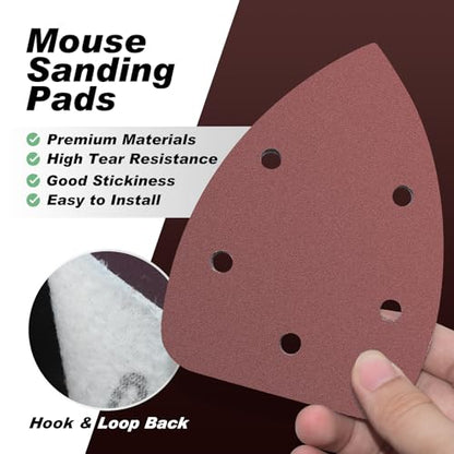 60 Pcs 1500 Grit Mouse Sandpaper, Aluminum Oxide Mouse Sanding Pads - size: 1500 Grit