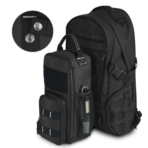 12.6" Heavy Duty Small Tool Bag Pouch for Men with Multiple Pockets,Black - color: Black