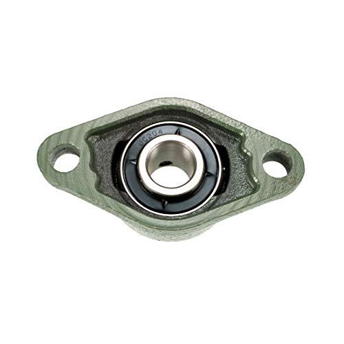 uxcell UCFL204 Flanged Pillow Block Bearing, 20mm Bore Diameter, Cast Iron/Chrome Steel, Set Screw Lock (Pack of 1) - size: 20mm