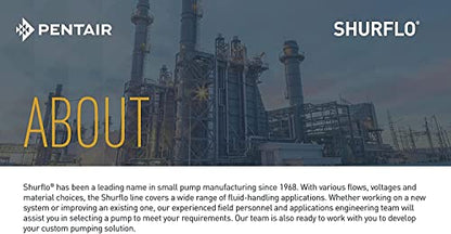 PENTAIR SHURFLO SLV10-AA40 12VDC Low Volume Automatic Demand Diaphragm Pump For Low Flow Spraying and Transfer, 1.0 GPM, 40 PSI, Pressure Switch, Self-Priming