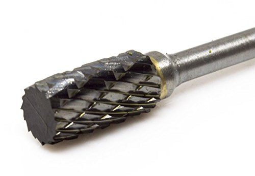 Benchmark Abrasives 1/8 Inch Cylinder Shape Double Cut Tungsten Carbide Die Grinder Bits Metal Deburring Tool Rotary Burr, 1/8 Inch Shaft, Engraving Tool for Woodworking Shaping Carving (SA- 51) - style: SA-51
