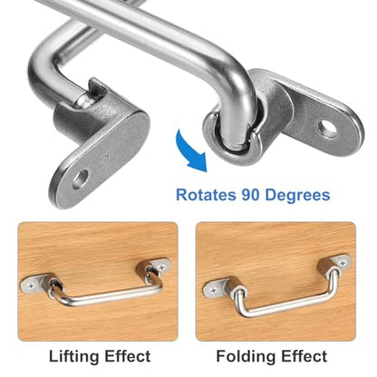 uxcell 304 Stainless Steel Folding Pull Handle (Hole Distance 7") - size: 7"