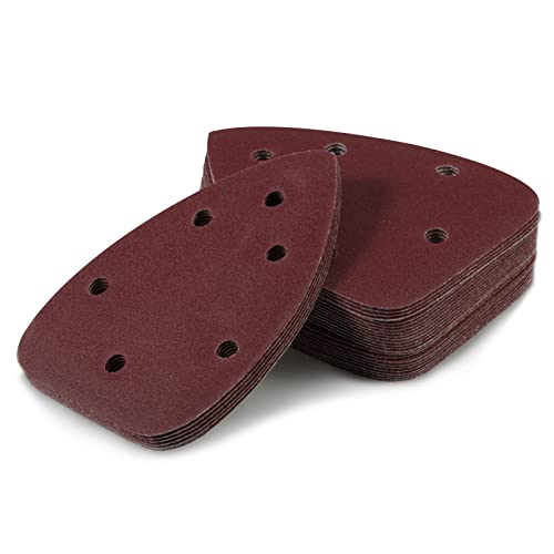 30 Pcs Mouse Sander Sandpaper 150 Grit 6 Hole Mouse Sander Pads Hook and Loop Detail Sanding Disc - style: 150 Grit