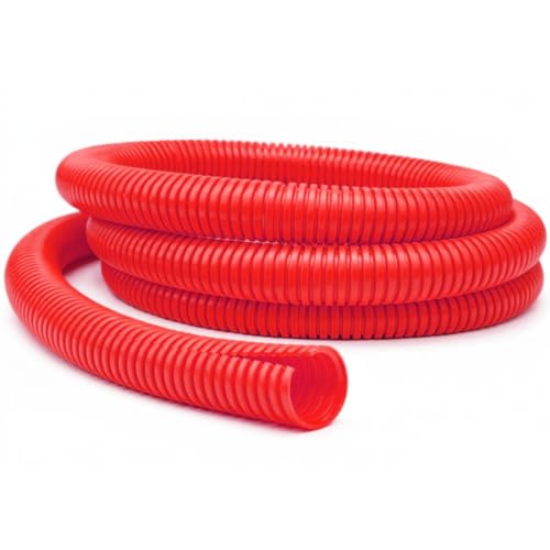 Kable Kontrol Colored Split Wire Loom Tubing 1/2” Inch 10 Ft Long - Red Wire Conduit Cover for Cords - Corrugated Tubing and Protector for Automotive Wires – Durable Polyethylene - color: Red, size: 0.5 Inch (1/2") - 10 Feet