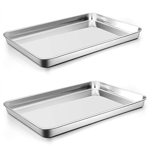 P&P CHEF Baking Sheet Pan, Stainless Steel Cookie Sheet, 16 Inch & 2 Pcs - size: 16 Inch