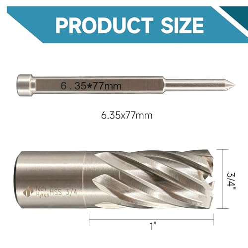 1PC M2 HSS Annular Cutter 3/4" Dia 1" Cutting Depth 3/4" Weldon Shank - size: 1-piece 3/4", style: HSS 1" Cutting Depth