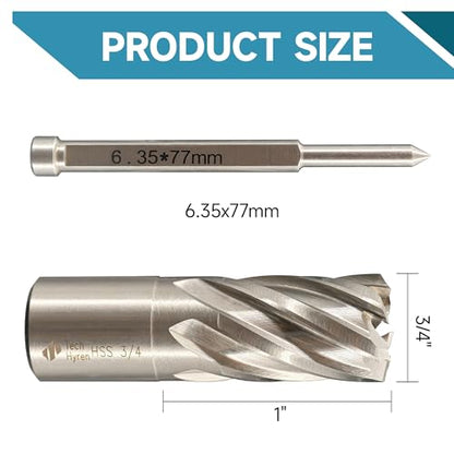 1PC M2 HSS Annular Cutter 3/4" Dia 1" Cutting Depth 3/4" Weldon Shank - size: 1-piece 3/4", style: HSS 1" Cutting Depth