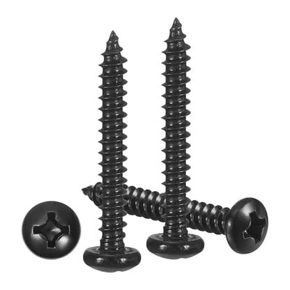 METALLIXITY Phillips Pan Head Self Tapping Screw #6x1 100Pcs - color: Black, size: #6x1"
