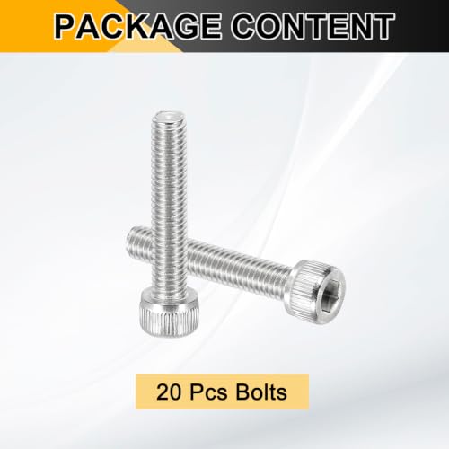 PATIKIL #10-32 x 1 Socket Head Cap Screws Bolts, 20Pcs 304 Stainless Steel Hex Head Metric Screws for Door Road Bicycle Mountain Bike Auto Ship Communication Equipment, Silver - size: 1 inch