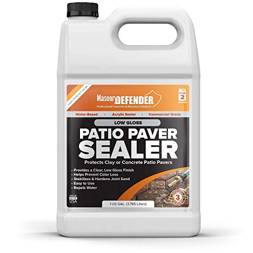 MasonryDefender Patio Paver Sealer - Low Gloss, Water-Based, Clear Sealant for Stone - 1 Gallon - size: 1 Gallon