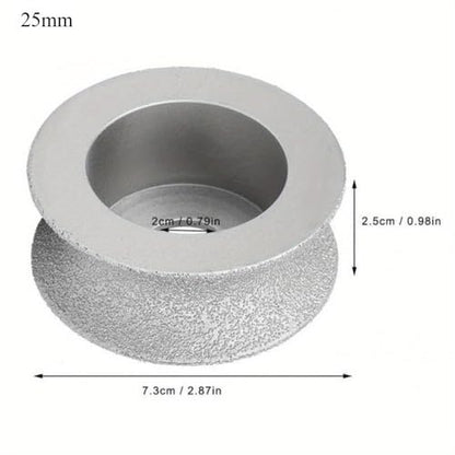 1PC Vacuum Brazed Diamond Grinding Disc of Half-Round Edge 75mm DIY Diamond Wheel Used Dry or Wet 10/15/20/25/30mm Available (20mm) - size: 20mm