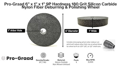 Nylon Fiber Deburring Wheel 6" x 1" x 1" 9P Hardness 180Grit - style: 6" x 1" x 1" 9P Hardness 180 Grit