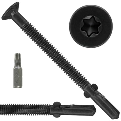 #14 x 2-3/4 Self-Tapping Trailer Deck Screws,181PcsT25 Star Bits Screws - color: Black, size: #14 x 2-3/4in 181pcs