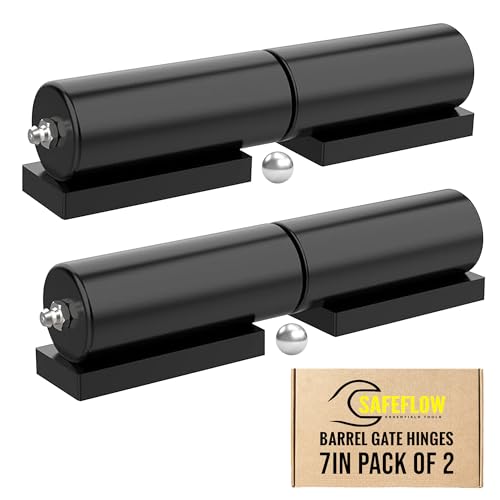 7" Heavy Duty Weld On Hinges for Metal, Black Barrel Hinges, 1.38" Barrel, 0.87" Pin, 1102 lb Capacity Each, Wrought Iron & Trailer Gate Weld On, bisagras para puertas de Metal, 2-Pack - size: 7 Inch