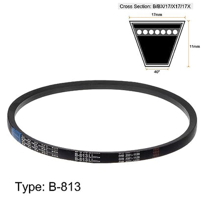 HARFINGTON B-813 V-Belts Drive Belt 813mm(32") Inner Girth 17mm Top Width B Section Rubber for Power Transmission - size: 813mm