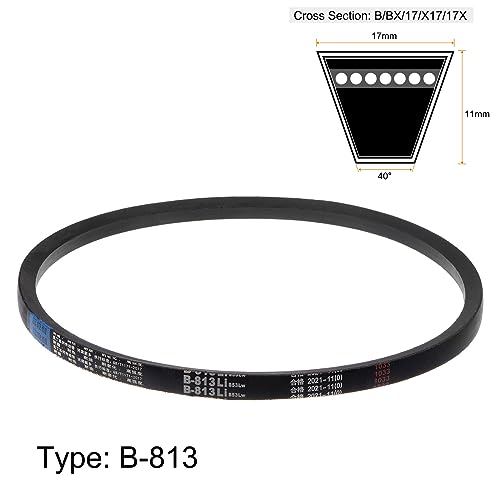 HARFINGTON B-813 V-Belts Drive Belt 813mm(32") Inner Girth 17mm Top Width B Section Rubber for Power Transmission - size: 813mm