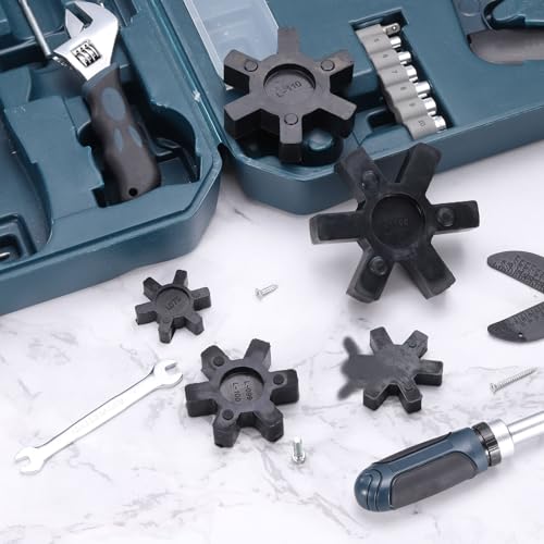 uxcell Jaw Coupling Insert L075/L095/L100 NBR Rubber Flexible Black 6pcs