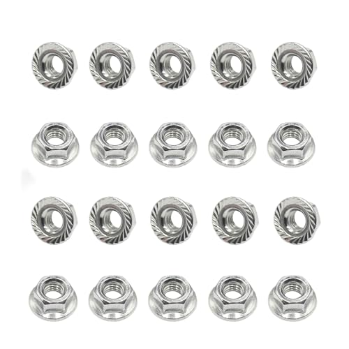 M3 x 0.5 Stainless Steel Serrated Hex Flange Nuts M3-0.5 (20PCS)