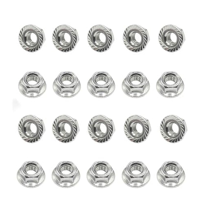 M3 x 0.5 Stainless Steel Serrated Hex Flange Nuts M3-0.5 (20PCS)