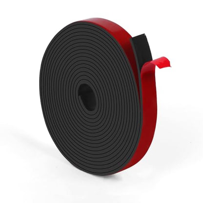 HooTown Adhesive Solid Rubber Strips, Self Neoprene Rubber Sheets Rolls Red - color: 1/16" Thick Adhesive, size: 0.5” W x 120" L
