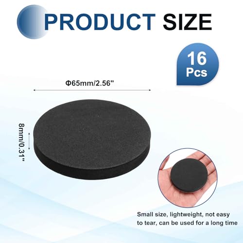 MECCANIXITY Single Sided Speaker Isolation Pads 65mmx8mm Round Black - size: 65mmx8mm