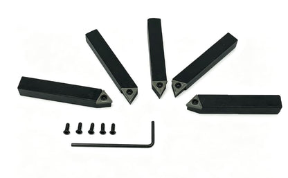 Mini Quick change tool post holder set +9pcs 3/8 boring bar+3/8" 5Pcs Indexable Carbide Inserts Turning Tool Bit Set