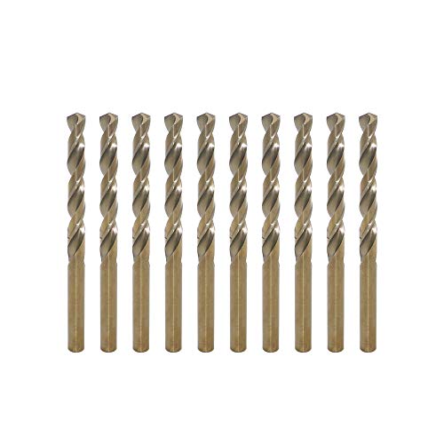 1.6mm Metric M35 Cobalt Steel Extremely Heat Resistant Twist Drill Bit of 10pcs with Straight Shank to Cut Through Hard Metals Such as Stainless Steel and Cast Iron, 5% Cobalt M35 Grade HSS-CO - size: 1.6 mm (10 Count)