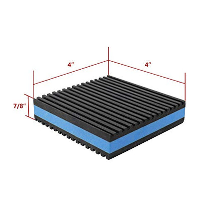 LBG Products Rubber Anti-Vibration Isolator Pads,Heavy Duty Blue EVA Pad for Air Conditioner,Compressors,HVAC,Treadmills etc(4'' X 4'' X 7/8") - size: 4'' X 4'' X 7/8"