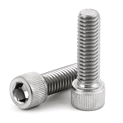 M5-0.8 x 16mm Socket Head Cap Screws, Stainless Steel 18-8 (304), Allen Socket Drive, Full Thread, Bright Finish, 50 PCS - size: M5 x 16mm