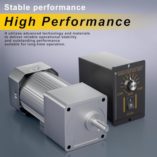 High Torque Electric AC Gear Motor 54Rpm, Variable Speed Motor 110/120V 300W Output Shaft 18mm + Reversible Speed Governor for Metal Cutting Machine Tools - size: 54RPM