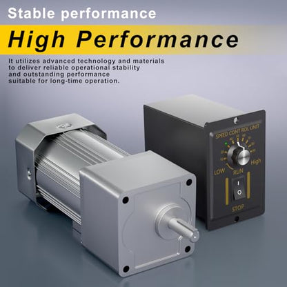High Torque Electric AC Gear Motor 54Rpm, Variable Speed Motor 110/120V 300W Output Shaft 18mm + Reversible Speed Governor for Metal Cutting Machine Tools - size: 54RPM