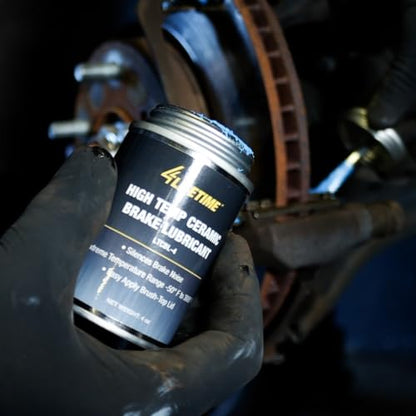 High Temp Ceramic Brake Lubricant - Superior Heat Resistance, Prevents Seizing, Stops Squeaking - Easy Application 4oz Brush Top Can - size: High Temperature Formula