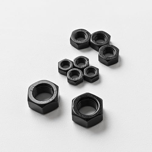 M12-1.75 (10 Pack) Hex Head Nuts, Black Oxide 304 Stainless Steel 18-8 Hexagon Nuts, Hex Drive, Standard Inch Coarse Thread - size: M12-1.75