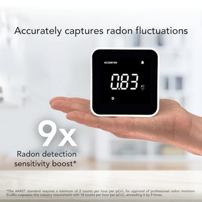 Ecosense Digital Radon Detector for Home, Plug-in, Display, EB100 - color: White