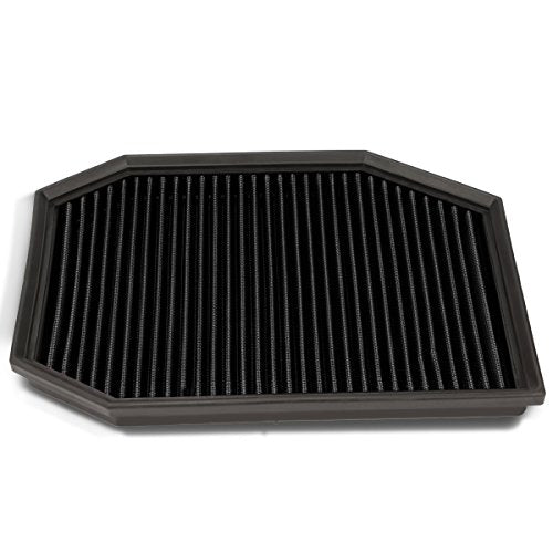 DNA Motoring AFPN-032-BK Clean Air Washable Drop In Panel Air Filter Enhance Engine Performance Power & Acceleration Improve [Compatible with 04-11 BMW 528i 530i 525i 3.0L] - style: 08-11 528i Black