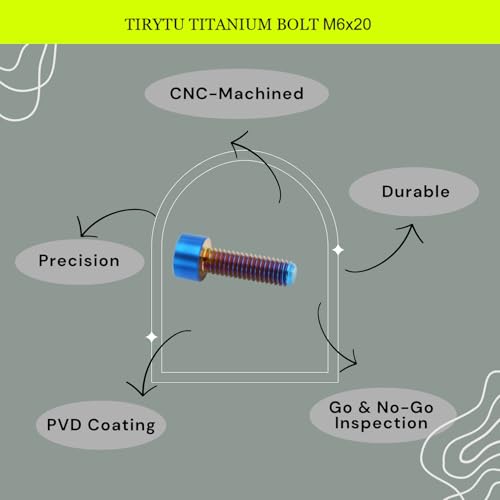 M6x20 Titanium Bolts Hex Socket Cap Screw, Burnt Blue, 4PC - color: Burnt Blue, size: M6X20