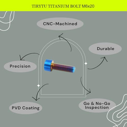 M6x20 Titanium Bolts Hex Socket Cap Screw, Burnt Blue, 4PC - color: Burnt Blue, size: M6X20