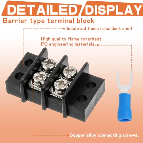 5PCS 2 Circuits Dual Row Screw Terminals Strip with 20PCS Connector - style: 2 Circuits