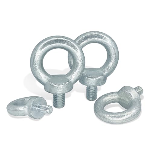 2 PCS 1/2-13 Lifting Shoulder Eye Bolts, Carbon Steel Galvanised Heavy Duty Shoulder Lifting Ring Threaded Eyebolts - size: 1/2-13