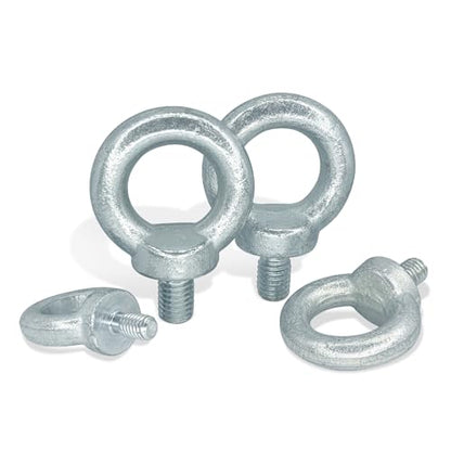 2 PCS 1/2-13 Lifting Shoulder Eye Bolts, Carbon Steel Galvanised Heavy Duty Shoulder Lifting Ring Threaded Eyebolts - size: 1/2-13