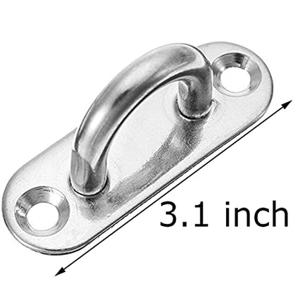 4Pcs 3.1Inch 304 Stainless Steel Ceiling Hooks Pad Eyes Plate with Screws